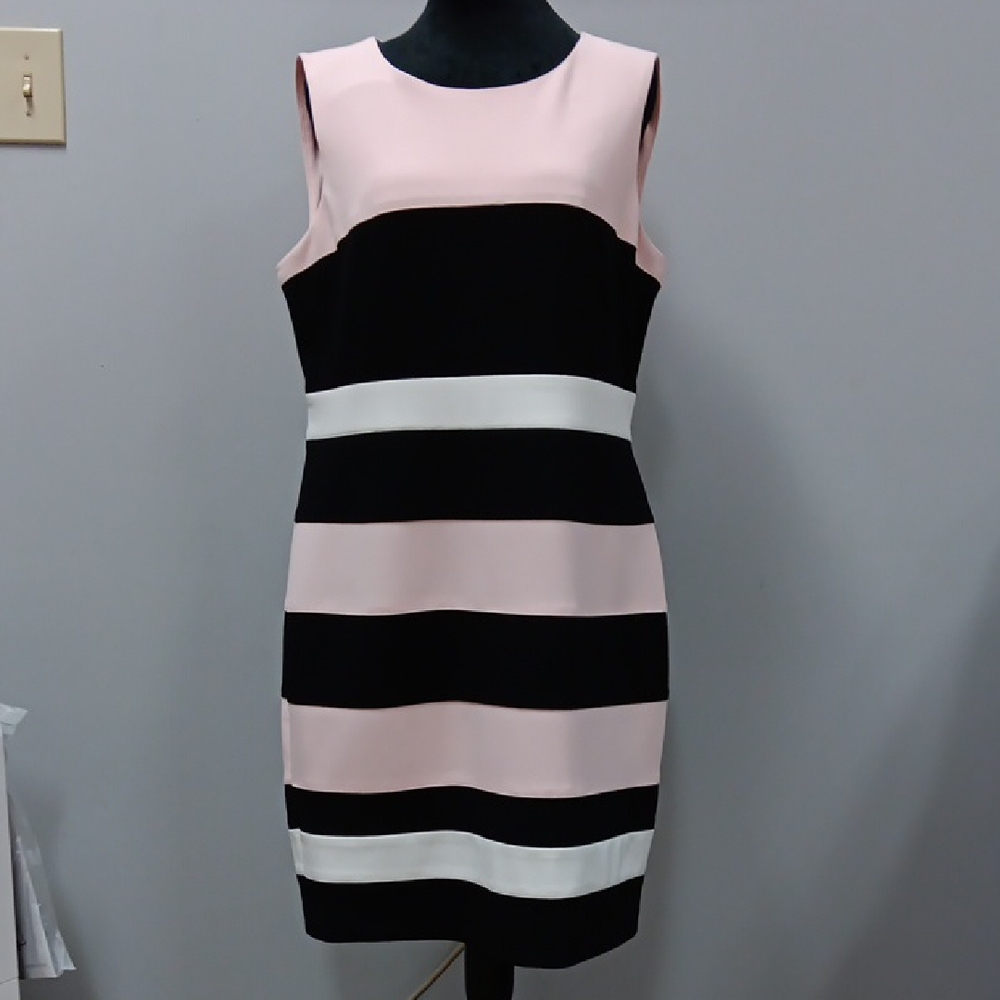 Tommy Hilfiger Pink Sheath Mini Dress Sleeveless Crew Neck